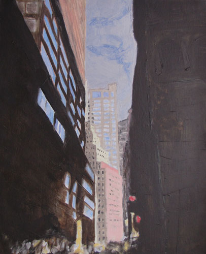 Boston  financial district - 8F (46x38) - huile sur toile